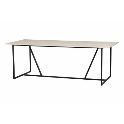 WOOOD EXCLUSIVE Silas matbord, rektangulärt - damm (grå/sand) borstad ask och metall (220x90)