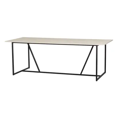 WOOOD EXCLUSIVE Silas matbord, rektangulärt - damm (grå/sand) borstad ask och metall (220x90)