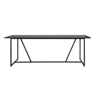 WOOOD EXCLUSIVE Silas matbord, rektangul&auml;rt - svart Blacknight borstad ask och metall