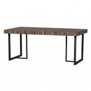 WOOOD EXKLUSIVT Maxime matbord, rektangulärt - naturligt återvunnet teak och svart järn