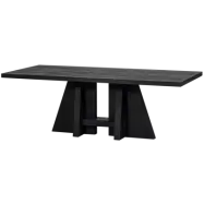 WOOOD KEAN MATBORD MED MITTBEN MANGOTRÄ SVART 220X100CM