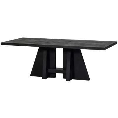 WOOOD KEAN MATBORD MED MITTBEN MANGOTRÄ SVART 220X100CM