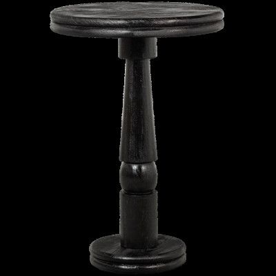 WOOOD Kolby barbord, runt - svart mangoträ (Ø70)