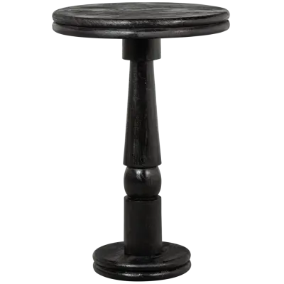 WOOOD Kolby barbord, runt - svart mangoträ (Ø70)