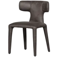 WOOOD PERMIT MATSSTOL I LÄDERUTSÄTTNING SVART/GRÅ