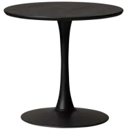 WOOOD Tablo bistrobord, runt - svart ek och svart metall (Ø80)