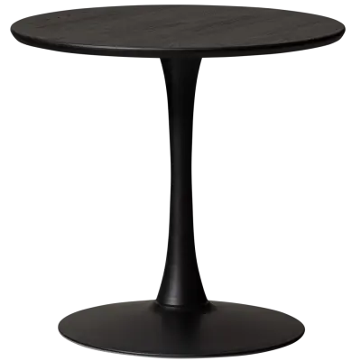 WOOOD Tablo bistrobord, runt - svart ek och svart metall (Ø80)