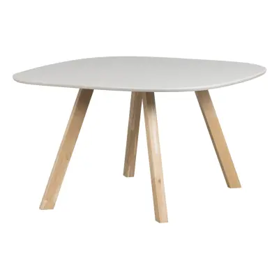 WOOOD Tablo matbord, med organisk form, fyrkantig - dimmig grå ask och naturlig ek (130x130)