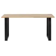 WOOOD Tablo matbord, rektangulärt - naturlig ek och svart stål (160x90)