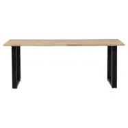 WOOOD Tablo matbord, rektangulärt - naturlig ek och svart stål (220x90)