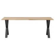 WOOOD Tablo matbord, rektangulärt - naturlig ek och svart stål (220x90)