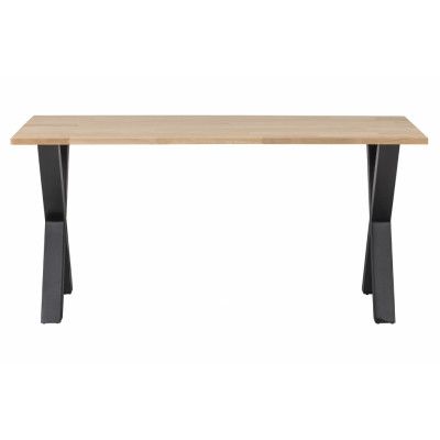 WOOOD Tablo matbord, rektangulärt - naturlig ek och svart stål (160x90)