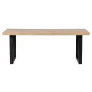 WOOOD Tablo matbord, rektangulärt - vitkalkat mangoträ och svart stål (180x90)