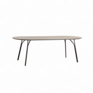 WOUD Ovalt Tree Matbord - Beige Laminat och Svart Metall