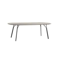 WOUD Ovalt Tree Matbord - Beige Laminat och Svart Metall