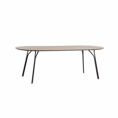 WOUD Ovalt Tree Matbord - Beige Laminat och Svart Metall