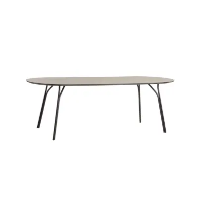 WOUD Ovalt Tree Matbord - Beige Laminat och Svart Metall