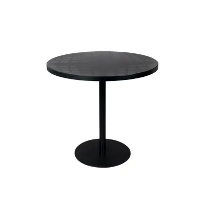 ZUIVER Albert Bistro trädgårdsbord, runt - glas och svart aluminium (Ø80)
