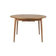 ZUIVER Twist matbord, w. utdragbar, rund - brun valnötsfinish (Ø120)