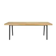 ZUIVER Harvest matbord, rektangulärt - naturlig ekfaner och svart järn (220x90)