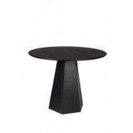 ZUIVER Pilar matbord, runt - svart askfan&eacute;r och tr&auml;