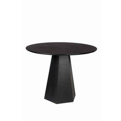 ZUIVER Pilar matbord, runt - svart askfanér och trä