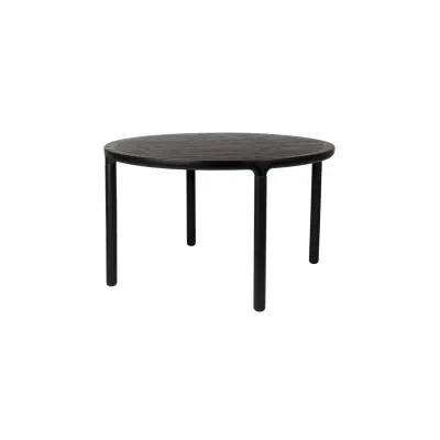 ZUIVER Storm matbord, runt - svart askfanér och gummiträ (Ø128)