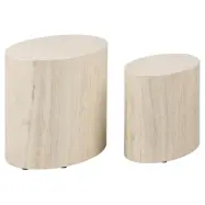 ACT NORDIC Mice soffbord, ovalt - beige travertinpapper (set med 2)