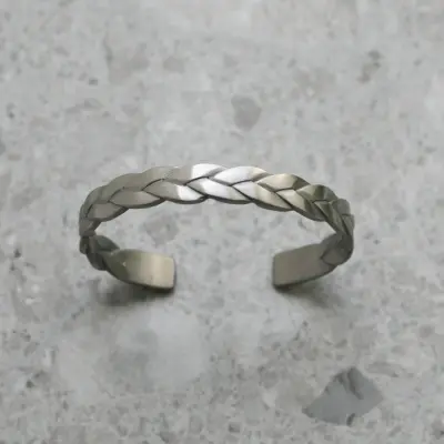 Armband Braid matt stål 19 cm