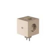 AVOLT - SQUARE 2 mellanuttag, beige, 3x Schuko, 2x USB