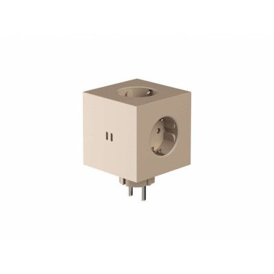 AVOLT - Square 2 Socket Extender med 30 W dubbel USB-C beige –