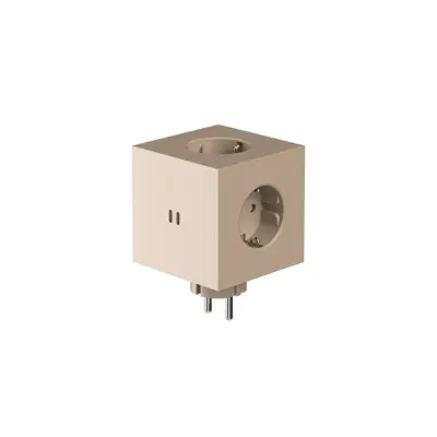 AVOLT - SQUARE 2 mellanuttag, beige, 3x Schuko, 2x USB