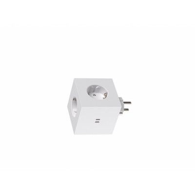 Avolt - Square 2 Socket Extender w/30W Dual USB-C ML Edition Opal White