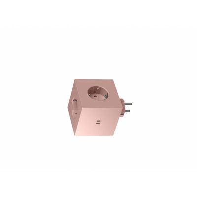AVOLT - Square 2 Socket Extender med 30 W dubbel USB-C Old Pink –