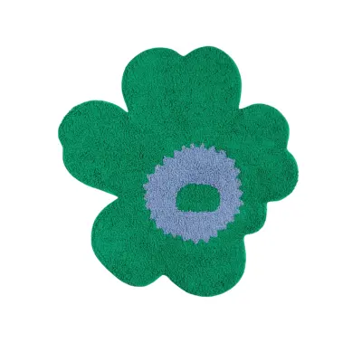 Badrumsmatta Unikko 73x74 cm ljusblå/grön