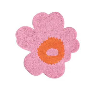 Badrumsmatta Unikko 73x74 cm orange/rosa