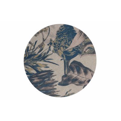 BEPUREHOME Collection matta, rund - mjölkaktigt tyg med blommönster