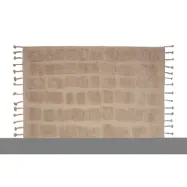 BEPUREHOME Tegelmatta med tegeltryck, rektangulär - beige ull och bomull (170x240)