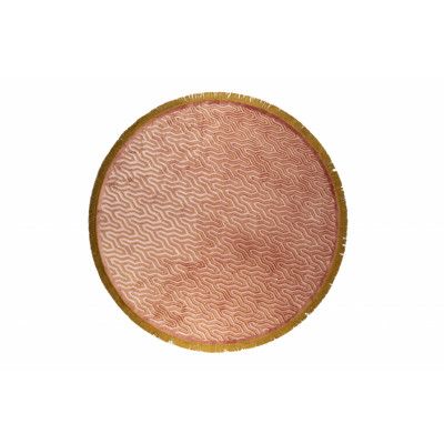 BOLD MONKEY I Feel So Soft Rund matta, med geometriskt mönster, rund - rosa tyg (Ø200)