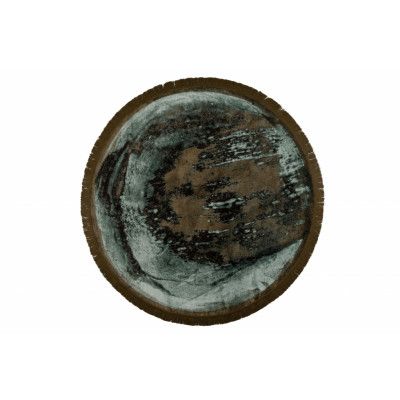 BOLD MONKEY Rocky matta, rund - khakigrön och flerfärgad med fransar (Ø175)