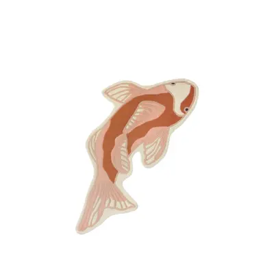 BROSTE COPENHAGEN Koi matta - pumpa orange ull/bomull (97x130)