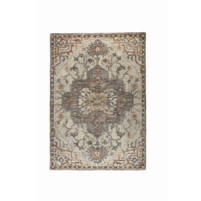 DUTCHBONE Amori matta, rektangulär - grå och tegel polyester och ull (160X230)