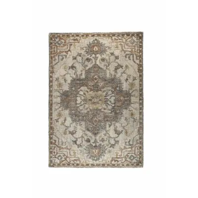 DUTCHBONE Amori matta, rektangulär - grå och tegel polyester och ull (160X230)