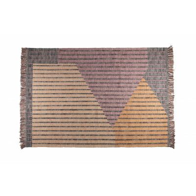 DUTCHBONE Hampton matta, rektangulär - lila och flerfärgad bomull (160x230)