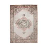 DUTCHBONE Mahal matta, rektangulär - rosa och oliv bomull, polyester, rayon (170X240)
