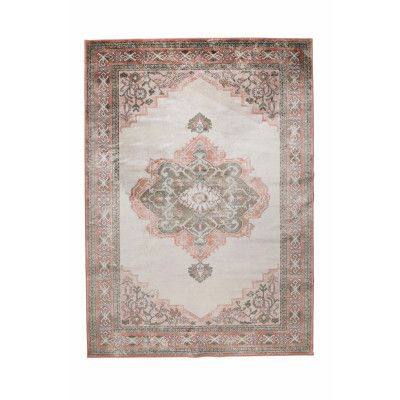 DUTCHBONE Mahal matta, rektangulär - rosa och oliv bomull, polyester, rayon (170X240)