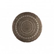 DUTCHBONE Nelson matta, rund - karamellbrun polyester, viskos, linne