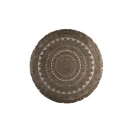 DUTCHBONE Nelson matta, rund - karamellbrun polyester, viskos, linne