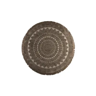 DUTCHBONE Nelson matta, rund - karamellbrun polyester, viskos, linne