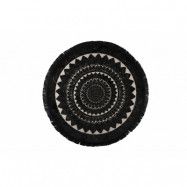 DUTCHBONE Nelson matta, rund - svart polyester, viskos, linne